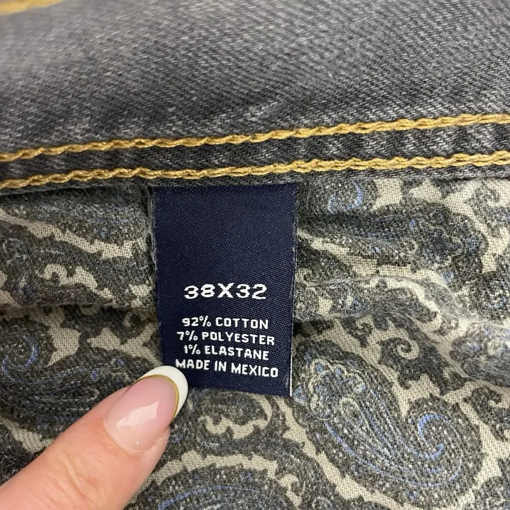 Cremieux Premium Denim Jeans Men's Slim Fit Stretch Gray 38x32